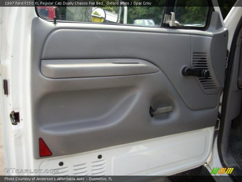 Oxford White / Opal Grey 1997 Ford F350 XL Regular Cab Dually Chassis Flat Bed