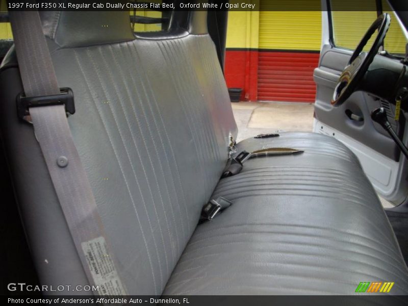 Oxford White / Opal Grey 1997 Ford F350 XL Regular Cab Dually Chassis Flat Bed