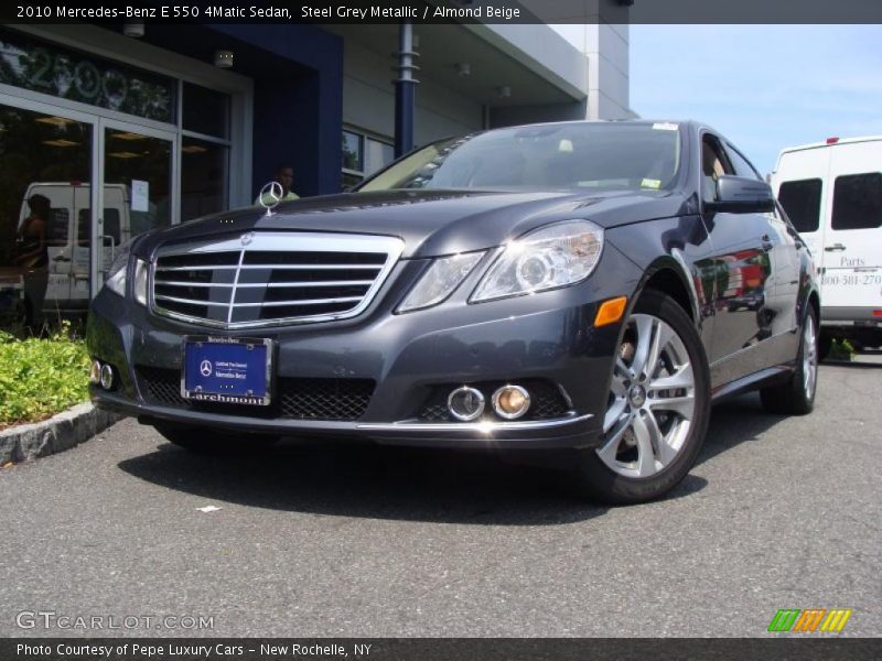 Steel Grey Metallic / Almond Beige 2010 Mercedes-Benz E 550 4Matic Sedan