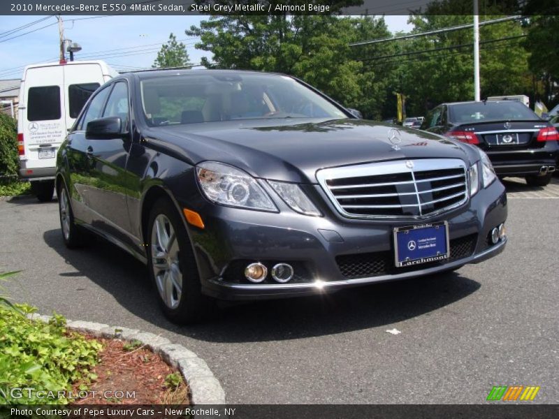 Steel Grey Metallic / Almond Beige 2010 Mercedes-Benz E 550 4Matic Sedan