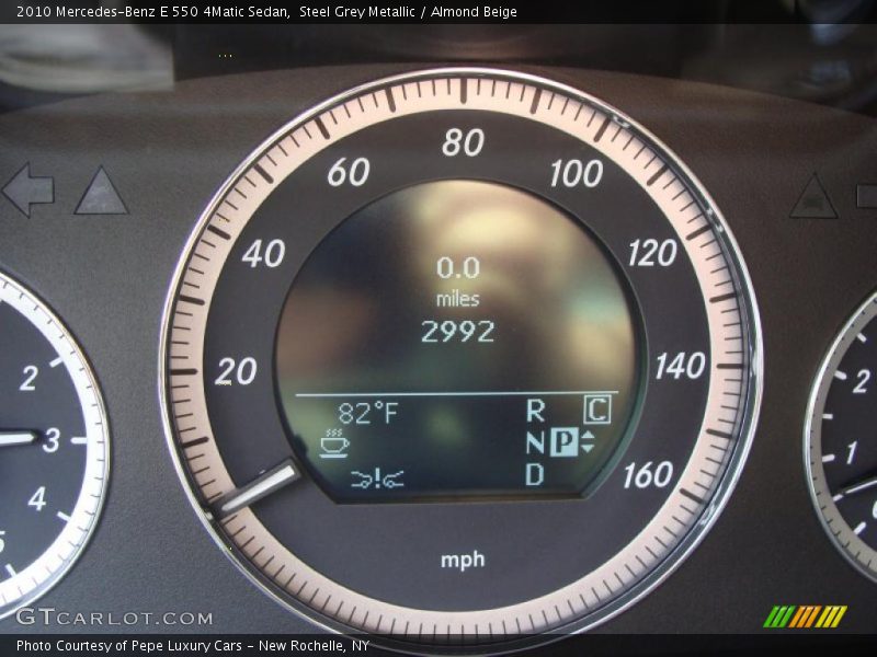 Steel Grey Metallic / Almond Beige 2010 Mercedes-Benz E 550 4Matic Sedan