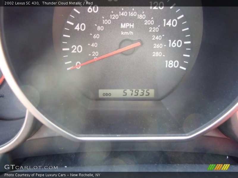 Thunder Cloud Metallic / Red 2002 Lexus SC 430