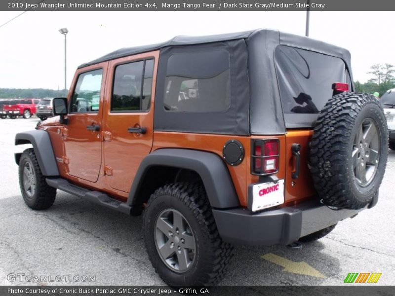 Mango Tango Pearl / Dark Slate Gray/Medium Slate Gray 2010 Jeep Wrangler Unlimited Mountain Edition 4x4