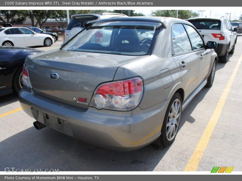 Steel Gray Metallic / Anthracite Black/Blue Alcantara 2006 Subaru Impreza WRX STi