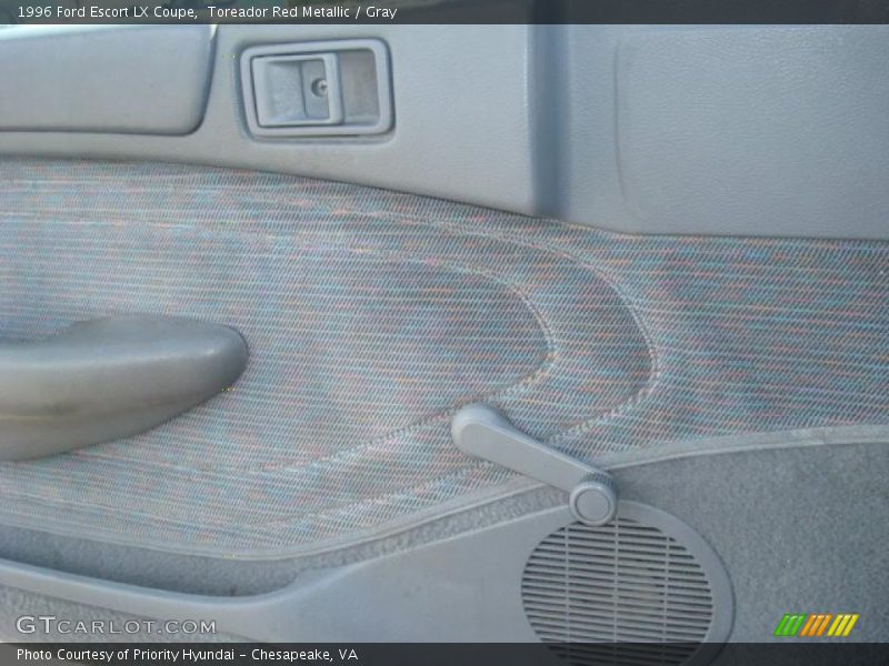Toreador Red Metallic / Gray 1996 Ford Escort LX Coupe