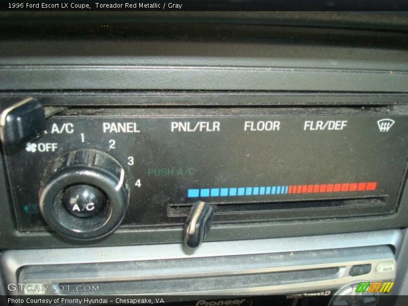 Toreador Red Metallic / Gray 1996 Ford Escort LX Coupe