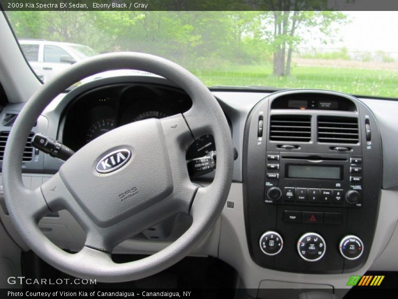 Ebony Black / Gray 2009 Kia Spectra EX Sedan