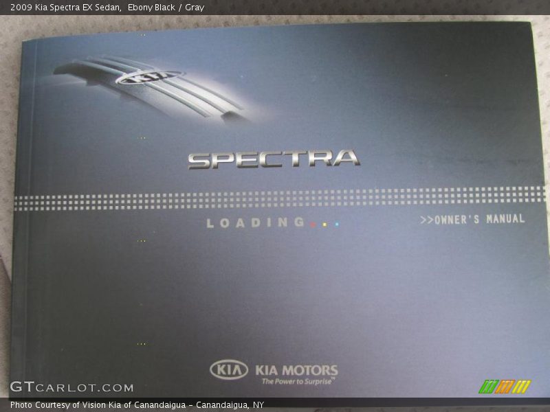 Ebony Black / Gray 2009 Kia Spectra EX Sedan