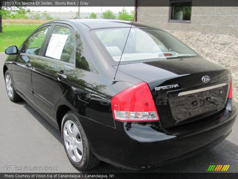 Ebony Black / Gray 2009 Kia Spectra EX Sedan