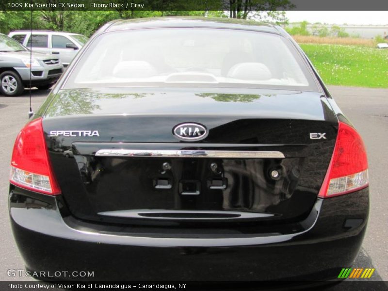 Ebony Black / Gray 2009 Kia Spectra EX Sedan