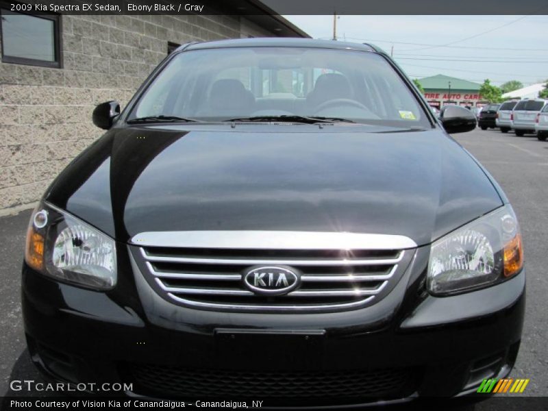 Ebony Black / Gray 2009 Kia Spectra EX Sedan