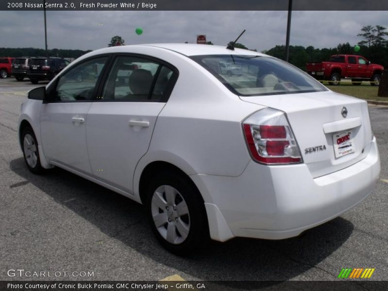 Fresh Powder White / Beige 2008 Nissan Sentra 2.0