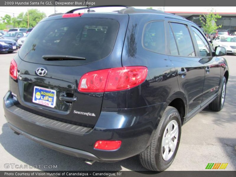 Deepwater Blue / Beige 2009 Hyundai Santa Fe GLS