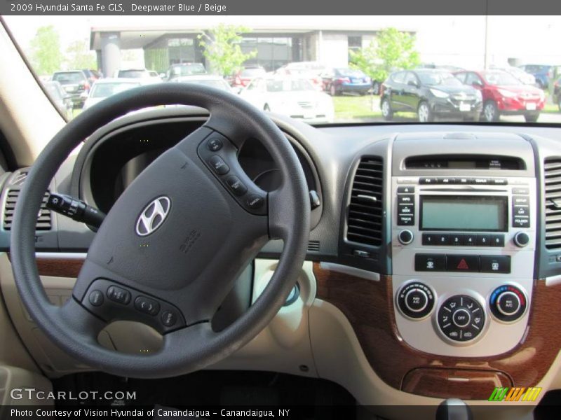 Deepwater Blue / Beige 2009 Hyundai Santa Fe GLS