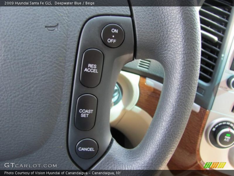 Deepwater Blue / Beige 2009 Hyundai Santa Fe GLS