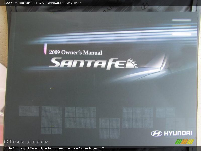 Deepwater Blue / Beige 2009 Hyundai Santa Fe GLS
