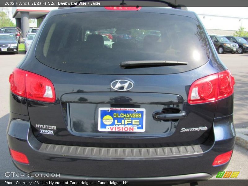 Deepwater Blue / Beige 2009 Hyundai Santa Fe GLS