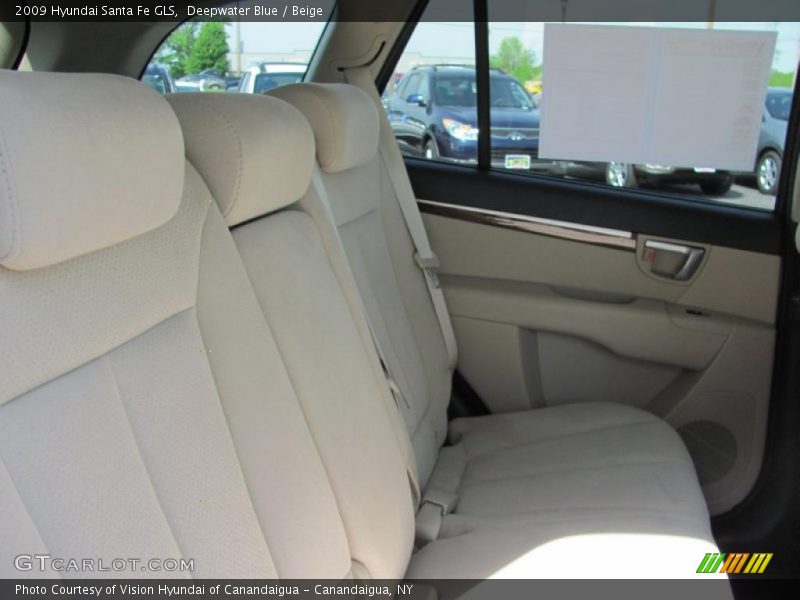 Deepwater Blue / Beige 2009 Hyundai Santa Fe GLS