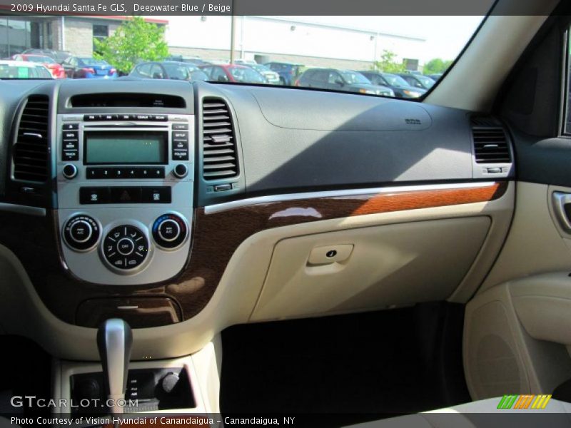 Deepwater Blue / Beige 2009 Hyundai Santa Fe GLS