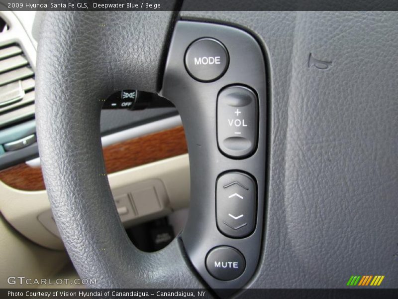 Deepwater Blue / Beige 2009 Hyundai Santa Fe GLS