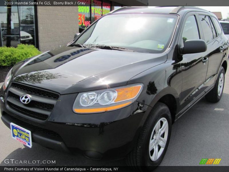 Ebony Black / Gray 2009 Hyundai Santa Fe GLS