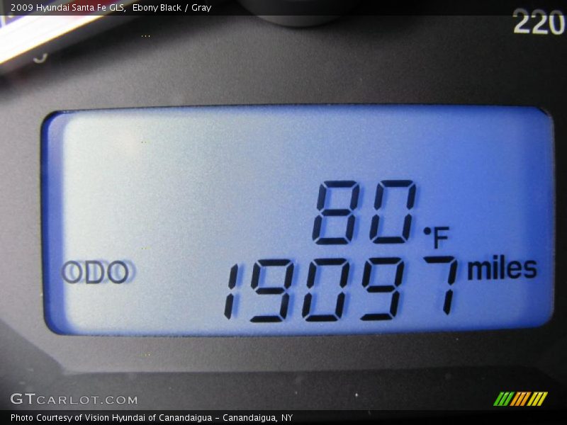 Ebony Black / Gray 2009 Hyundai Santa Fe GLS