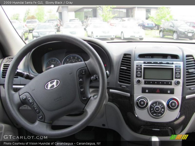 Ebony Black / Gray 2009 Hyundai Santa Fe GLS
