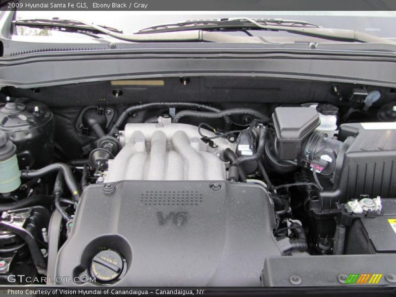 Ebony Black / Gray 2009 Hyundai Santa Fe GLS