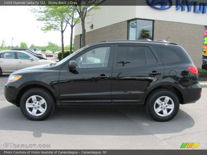 Ebony Black / Gray 2009 Hyundai Santa Fe GLS