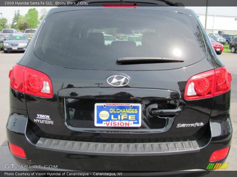Ebony Black / Gray 2009 Hyundai Santa Fe GLS