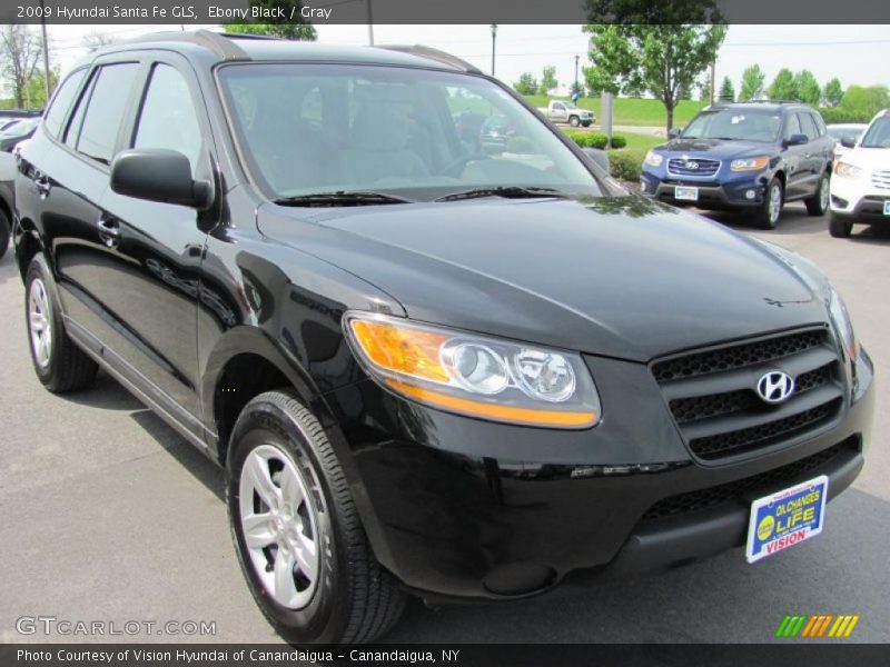 Ebony Black / Gray 2009 Hyundai Santa Fe GLS