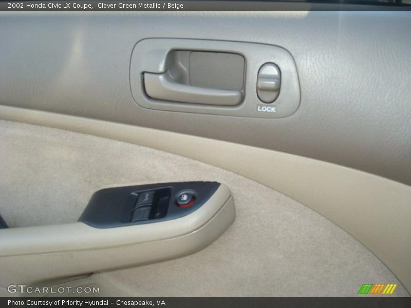Clover Green Metallic / Beige 2002 Honda Civic LX Coupe
