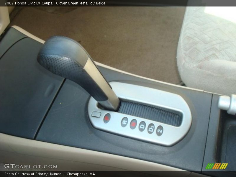 Clover Green Metallic / Beige 2002 Honda Civic LX Coupe