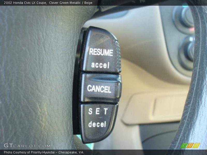 Clover Green Metallic / Beige 2002 Honda Civic LX Coupe