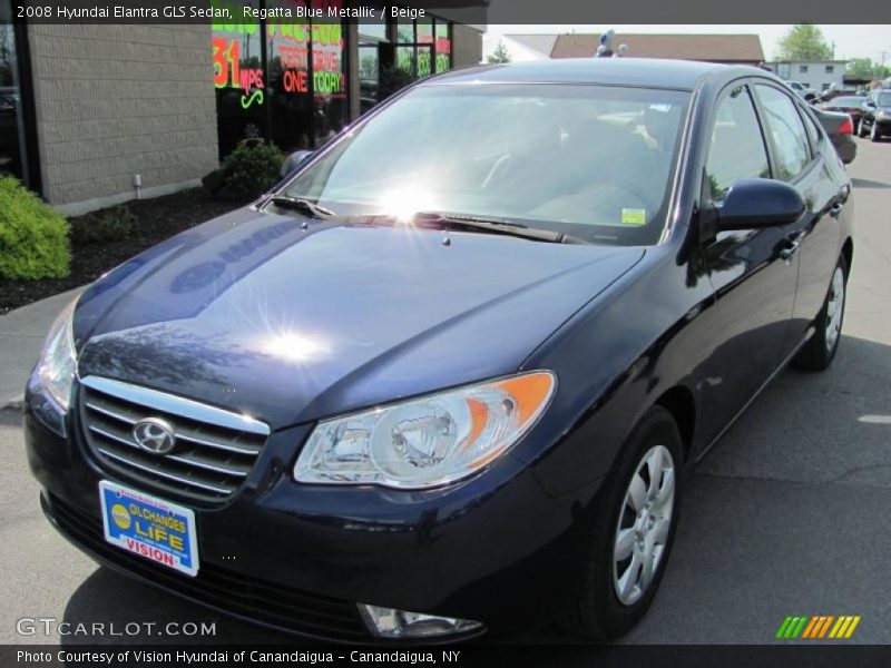 Regatta Blue Metallic / Beige 2008 Hyundai Elantra GLS Sedan