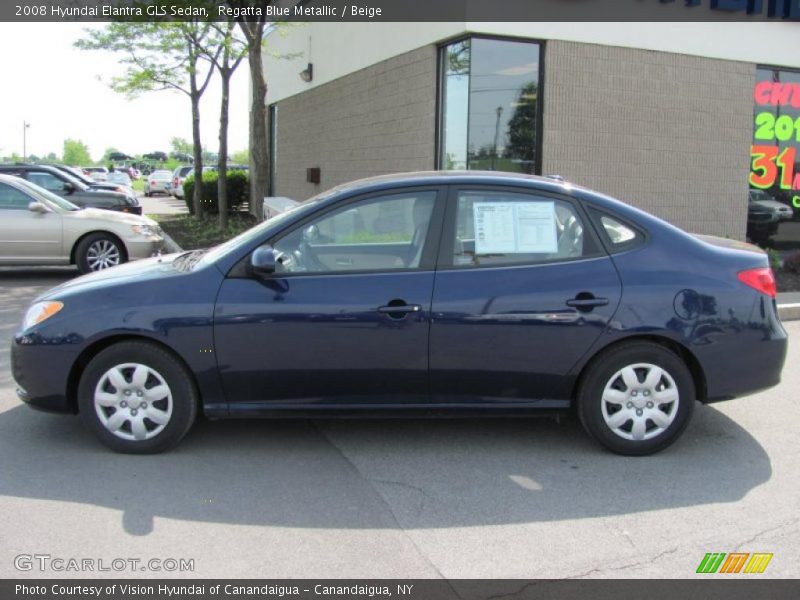 Regatta Blue Metallic / Beige 2008 Hyundai Elantra GLS Sedan
