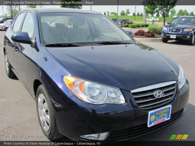 Regatta Blue Metallic / Beige 2008 Hyundai Elantra GLS Sedan