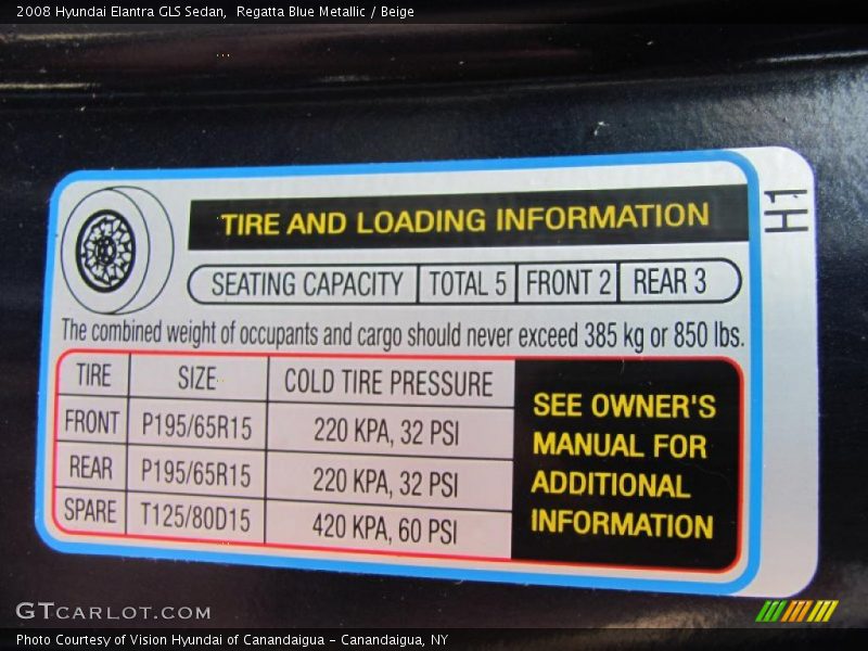 Regatta Blue Metallic / Beige 2008 Hyundai Elantra GLS Sedan