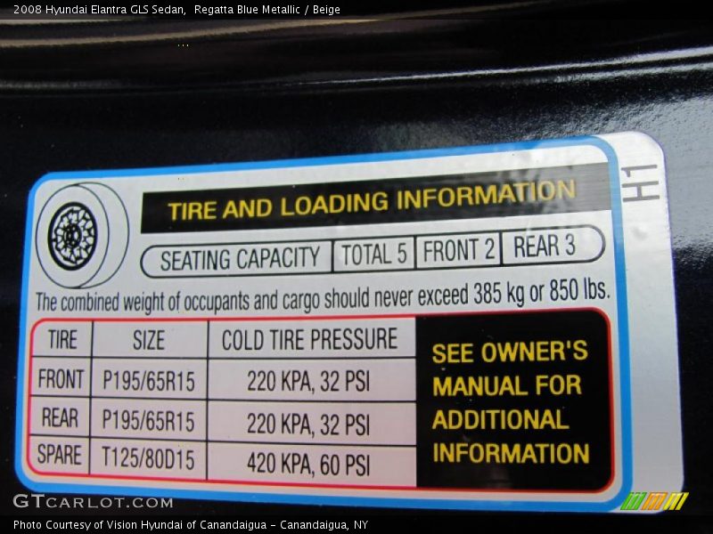 Regatta Blue Metallic / Beige 2008 Hyundai Elantra GLS Sedan