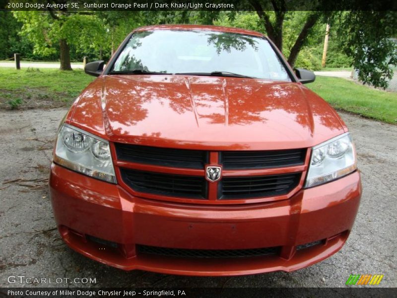 Sunburst Orange Pearl / Dark Khaki/Light Graystone 2008 Dodge Avenger SE