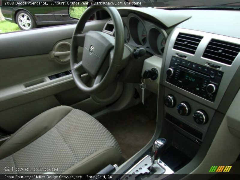 Sunburst Orange Pearl / Dark Khaki/Light Graystone 2008 Dodge Avenger SE