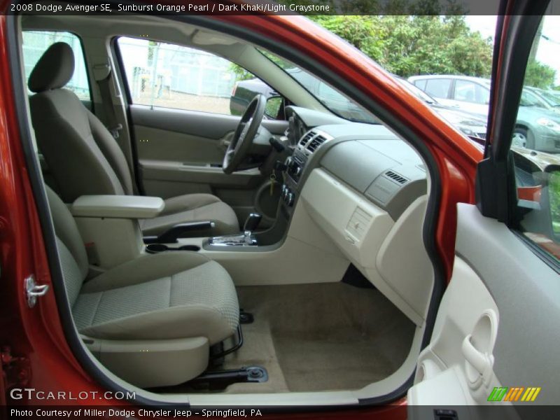 Sunburst Orange Pearl / Dark Khaki/Light Graystone 2008 Dodge Avenger SE