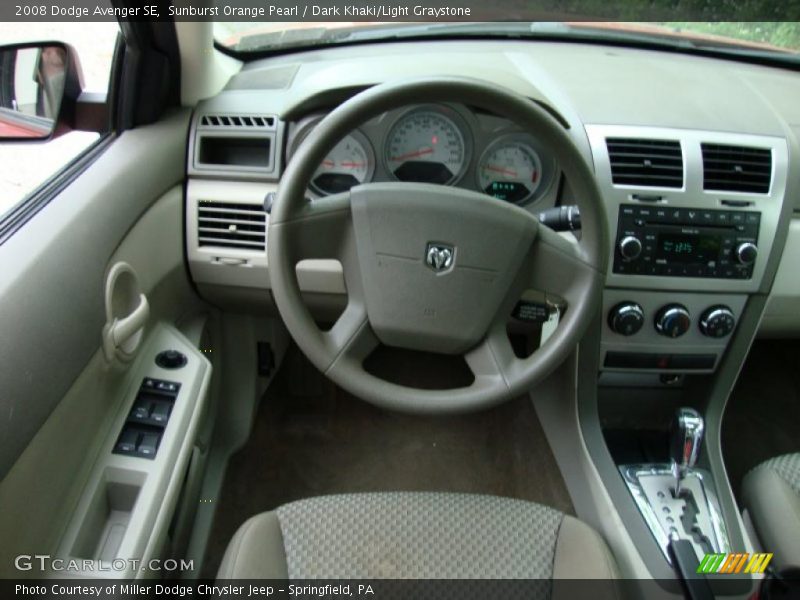 Sunburst Orange Pearl / Dark Khaki/Light Graystone 2008 Dodge Avenger SE