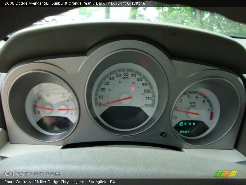 Sunburst Orange Pearl / Dark Khaki/Light Graystone 2008 Dodge Avenger SE
