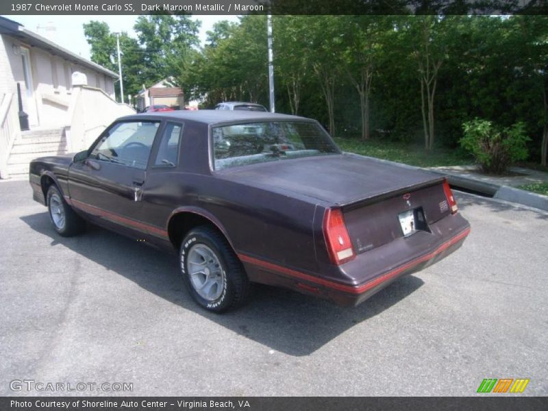 Dark Maroon Metallic / Maroon 1987 Chevrolet Monte Carlo SS