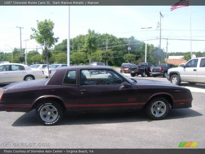 Dark Maroon Metallic / Maroon 1987 Chevrolet Monte Carlo SS