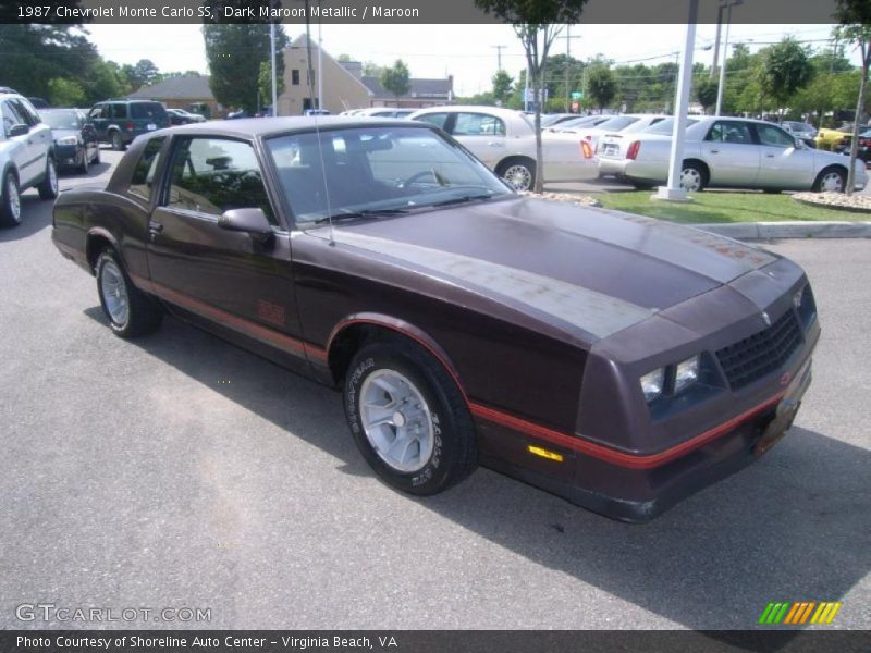 Dark Maroon Metallic / Maroon 1987 Chevrolet Monte Carlo SS