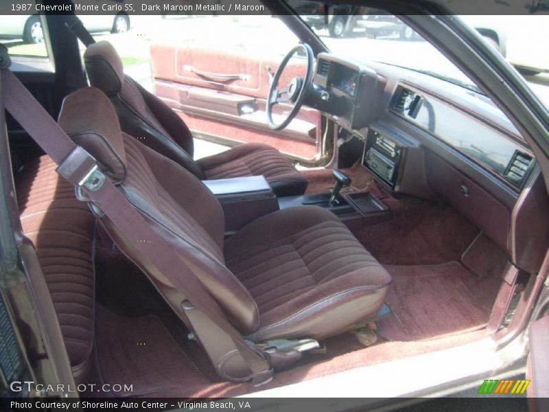 Dark Maroon Metallic / Maroon 1987 Chevrolet Monte Carlo SS