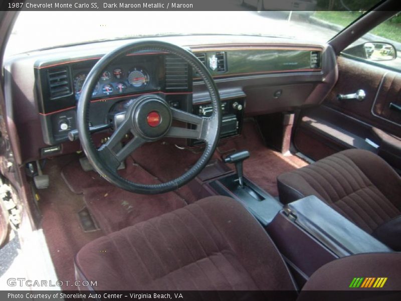 Dark Maroon Metallic / Maroon 1987 Chevrolet Monte Carlo SS