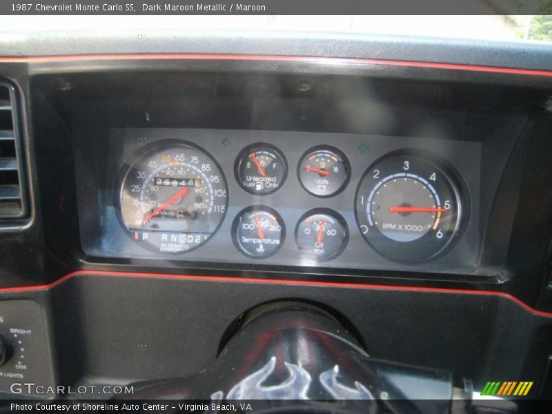 Dark Maroon Metallic / Maroon 1987 Chevrolet Monte Carlo SS
